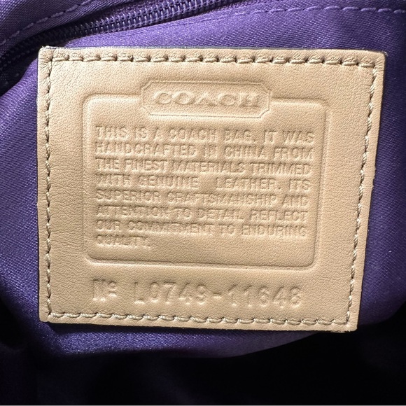 Coach Carly Signature Jacquard Leather Trim Hobo Shoulder Bag Y2K - Picture 14 of 14